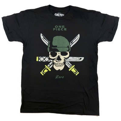 One Piece (Live Action) Zoro Skull Adult Black Short Sleeve Heavyweight Beefy Tee Shirt