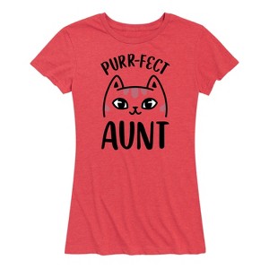 Women's - Instant Message - Purrfect Aunt Short Sleeve Graphic T-Shirt - 1 of 4