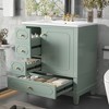30" Freestanding Bathroom Vanity with Ceramic Sink, Solid Rubber Wood Frame, 3 Drawers, Soft-Close Door, Storage Shelves - ModernLuxe - 2 of 4