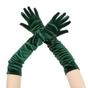 INSPIRE CHIC Women's Velvet Elbow Length Full Finger Gloves - 1 of 4