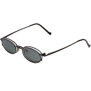 Calabria Magnetic Clip On #210 Unisex Oval Bi-Focal Reading Polarized Sunglasses in Matte Black/Grey +2.00-(Lens Width: 48mm|Temple Length: 140mm) - 1 of 4