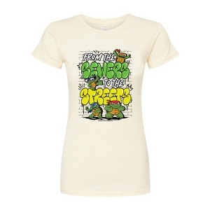 Women's - Teenage Mutant Ninja Turtles Mutant Mayhem - From The Sewers To The Streets Fitted Graphic T-Shirt - 1 of 2