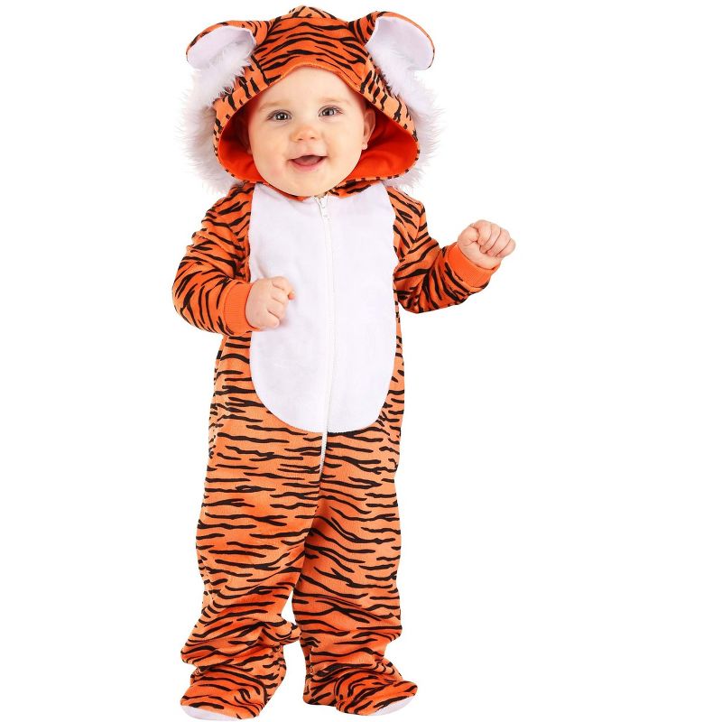 HalloweenCostumes.com Cozy Tiger Infant's Costume, 3 of 4