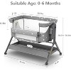 MYKKO 3 in 1 Baby Bassinet, Rocking Bassinet Bedside Sleeper with Comfy Mattress and Breathable Mesh, 6 Height Adjustable - 2 of 4