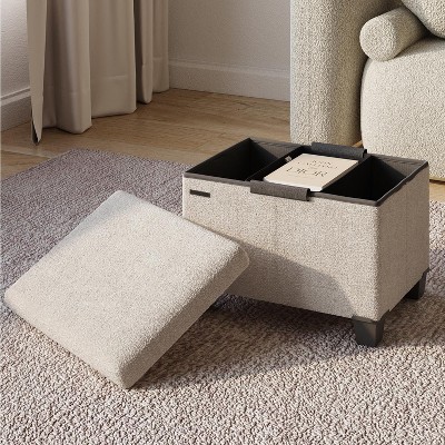 StorageBud Storage Ottoman for Bedroom End of Bed, Boucle Storage Bench, Large Storage Ottoman Bench, Entryway Bench with Storage