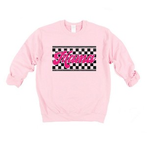 Simply Sage Market Women's Graphic Sweatshirt Pink Mama Checkered Grunge - 1 of 4