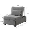 4 in 1 Adjustable Footstool Bed Stool Guest Sofa Chair, Modern Sleeper Sofa Guest Bed - 2 of 4