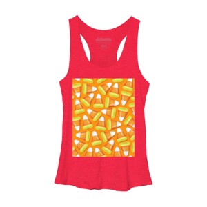 Women's Design By Humans Halloween Candy Corn By NewburyBoutique Racerback Tank Top - 1 of 3