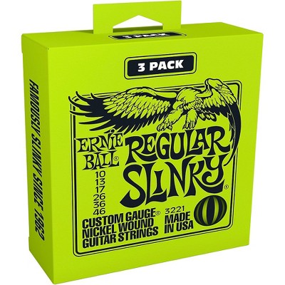 Ernie Ball 3221 Nickel Slinky Electric Guitar Strings 3-Pack