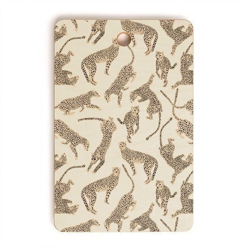 Iveta Abolina Cheetahs Tan Cutting Board Rectangle - Deny Designs - image 1 of 3