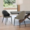 Armen Living,Upholstered Dining Chair in Taupe Gray and Black Faux Leather Black - Set of 2 - 3 of 4