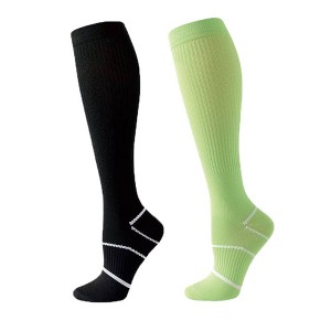 Anna-Kaci Women's Knee High Compression Socks with Arch Support and Stretch Fit for Running and Recovery 2-Pack - 1 of 2