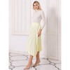 Hobemty Women's Satin Elastic Waist Asymmetrical Hem Skirt - 2 of 4