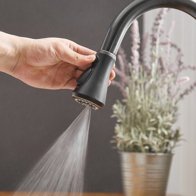 Oil-Rubbed Bronze Pull-Down Kitchen Faucet with Spray