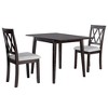 Merax 3-Piece Extendable Drop Leaf Dining Set with Upholstered Chairs - 3 of 4