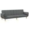 vidaXL Sofa Bed Dark grey Polyester, wood, plastic, foam 2-seater - 3 of 4