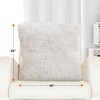 Cheer Collection Super Soft Shaggy Long Hair Throw Pillows Set of 2 - White (26" x 26") - 3 of 4