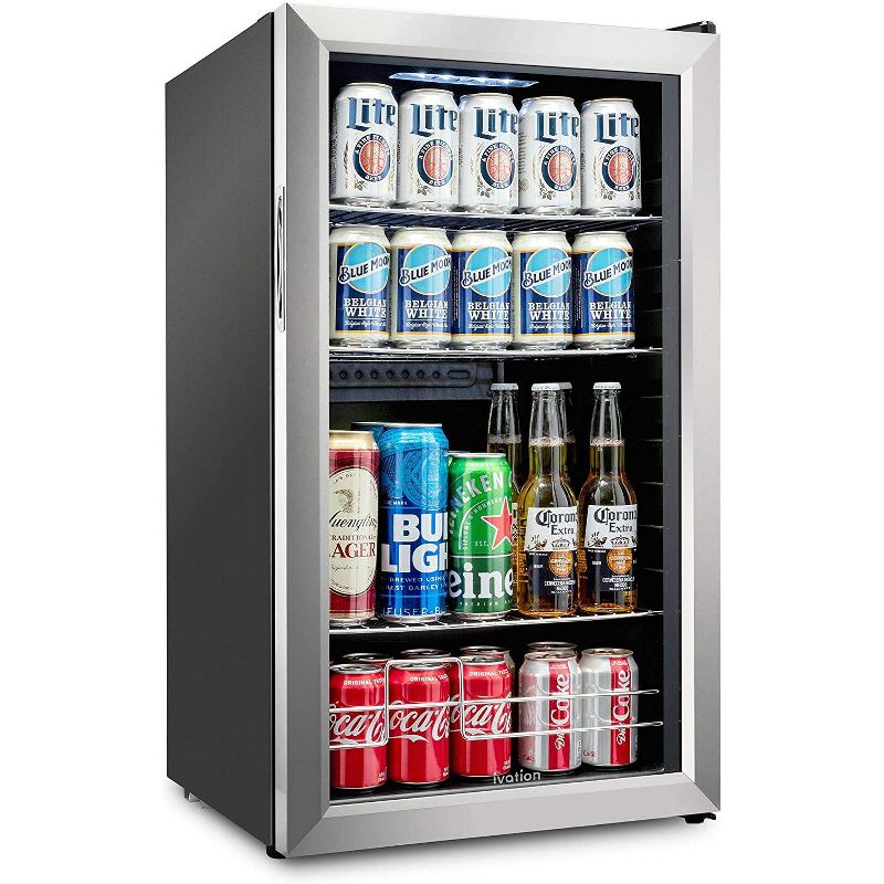 Ivation 126 Can Mini Fridge, Small Adjustable Beverage Refrigerator, 1 of 7