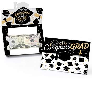 Big Dot of Happiness Goodbye High School, Hello College - Graduation Party Money and Gift Card Holders - Set of 8