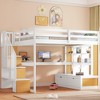 XIYUYEU Full Size Loft Bed Wooden Bed Frame with Desk, Drawers, Shelves and Storage Stair - 2 of 4