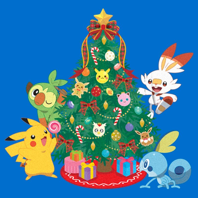 Men's Pokemon Christmas Tree Friends Pull Over Hoodie, 2 of 5