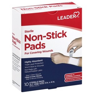 Leader Sterile All One Size Non-Stick Pads 10 ea - 1 of 4