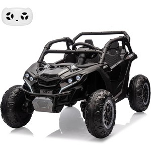24V Ride On Utv for Kids,2 Seater 4WD Electric Truck with Remote Control, High and Low Speed Adjustment, Led Lights - 1 of 4
