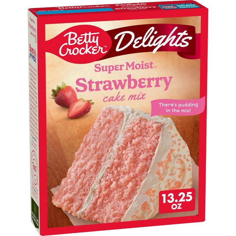 Betty Crocker Delights Strawberry Super Moist Cake Mix - 13.25oz, 1 of 12