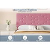 Velvet Bed Frame, Upholstered Platform Bed with Button Tufted Headboard & Under-Bed Storage Space, Sturdy Wooden Slats Support, No Box Spring Needed - 4 of 4