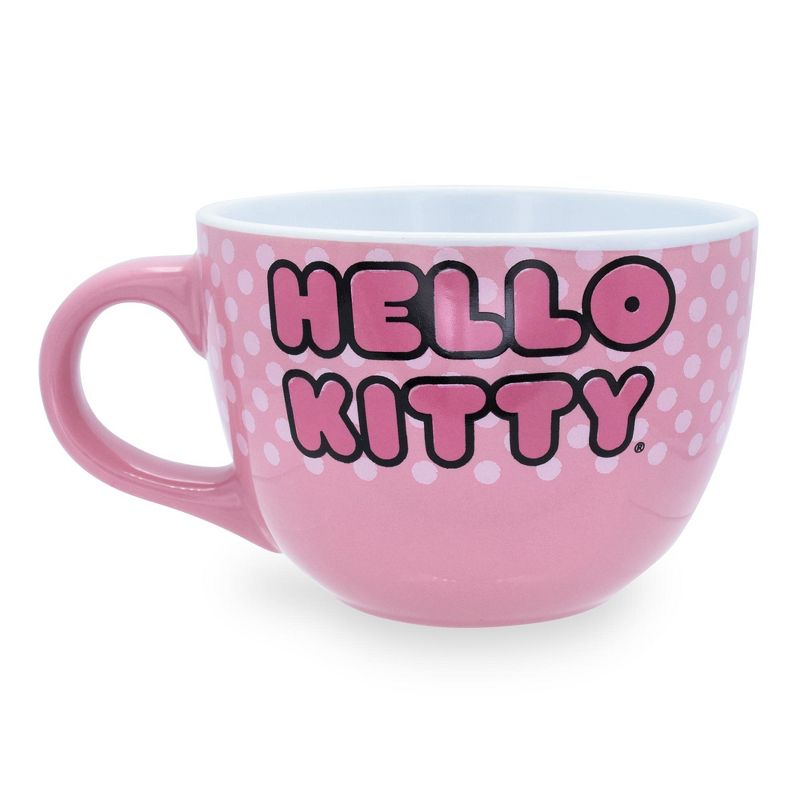 Silver Buffalo Sanrio Hello Kitty Pink Polka Dots Ceramic Soup Mug | Holds 24 Ounces, 2 of 7