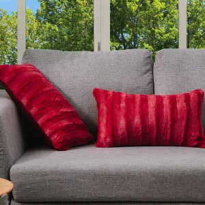 Cheer Collection Luxurious Faux Fur Throw Pillows Set of 2 - 1 of 4
