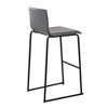Faux Leather Padded Contemporary Barstool with Metal Base and Built-In Footrest for Kitchen Island or Home Bar, Set of 2 - 4 of 4