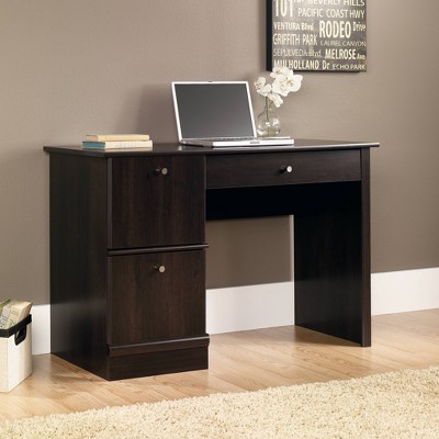 Cinnamon Cherry Computer Desk with Keyboard Tray and File Storage