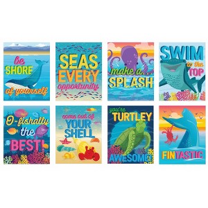 Eureka® Seas the Day Motivational Mini Poster Set, 8 Posters - 1 of 4