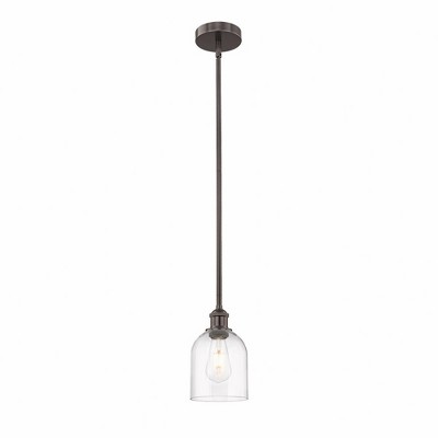 Bella - 1 Light Stem Hung Mini Pendant In Industrial Style-9 Inches Tall and 5.5 Inches Wide