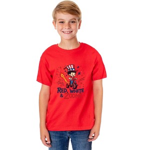 Boys' 4th of July Red, White, & Zoom! American USA Funny T-Shirt For Kids - 1 of 4