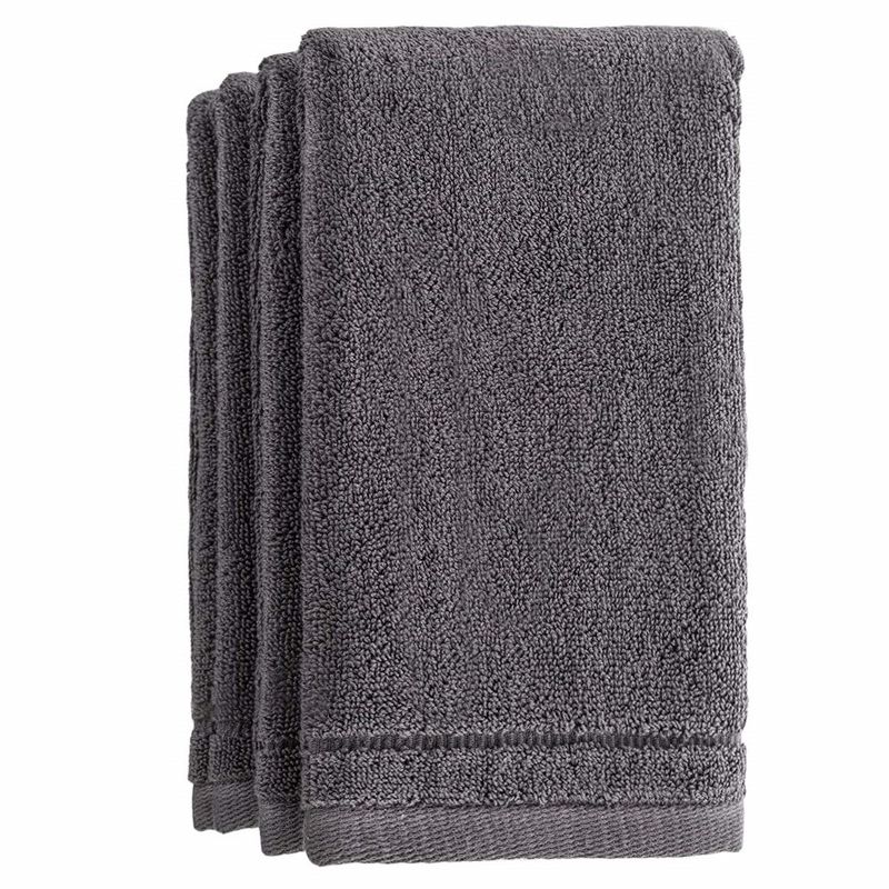 Creative Scents Fingertip Terry Towels Set of 4 - Grey, 1 of 8