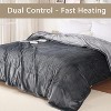 Dual Control Heated Throw Blanket Queen Size - Flannel Electric Blanket with 4 Heat Settings, 10H Timer & ETL Safety Certification,gray - 2 of 4