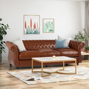3-Seater Sofa With Rolled Arms And Curved Backrest,Comfortable Couch Sofa,Upholstered Sofa For Living Room,Bedroom-Cuddlewood - 1 of 4