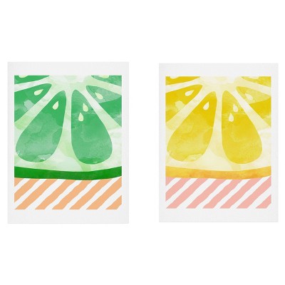 Set of 2 Orara Studio Lemon Lime Gallery Decorative Wall Arts - Deny Designs