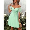Imily Bela Flowy Drawstring Waist Summer Dress with Sweetheart Neck and Puff Sleeves - 4 of 4