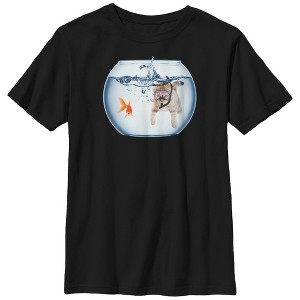 Boy's Lost Gods Snorkel Cat andfish Bowl Adventure T-Shirt - 1 of 4