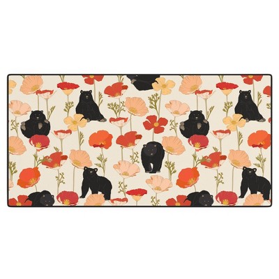 Iveta Abolina California Poppies and Bears Desk Mat - Deny Designs