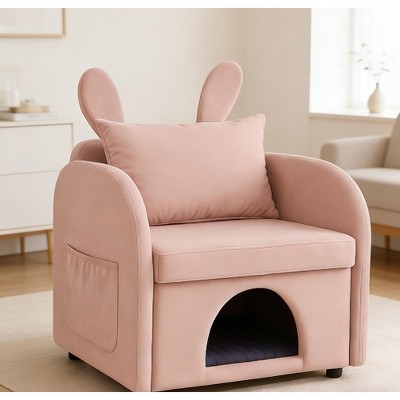 Airsurfer Modern Oversized Accent Chair, Upholstered Lounge Chair Fabric with Curved Design for Living Room or Bedroom