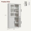 All-Wood Kitchen Pantry Cabinet with 4 Magnetic Doors, Farmhouse Style Freestanding Food Storage Cupboard, Adjustable Shelves, Large Capacity - 2 of 4