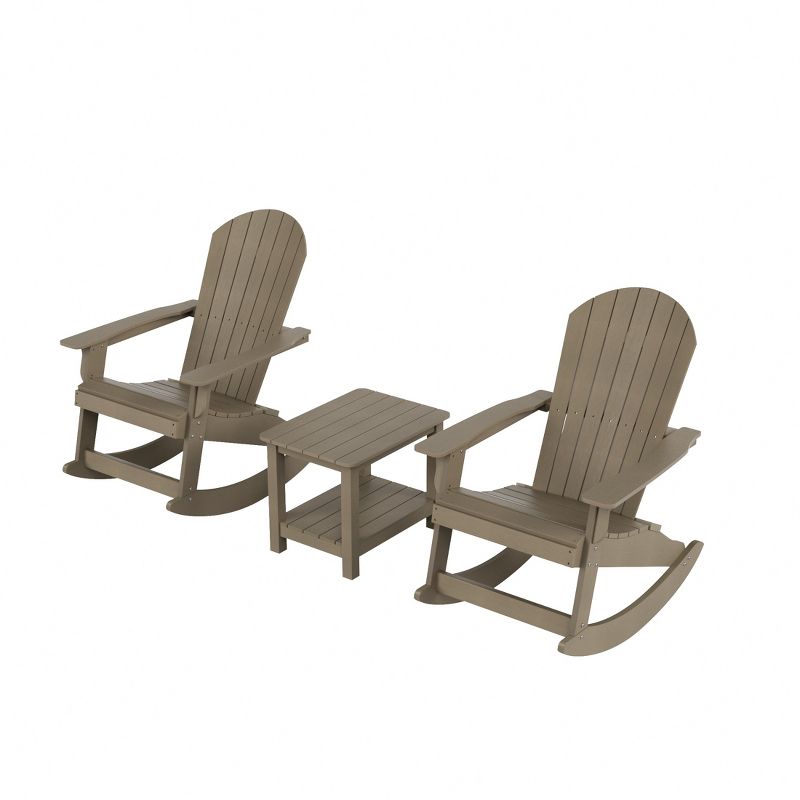 WestinTrends 3-Piece Outdoor Patio Adirondack Rocking Chair with Side Table Set, 3 of 4