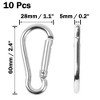 Unique Bargains Long Spring Loaded Lock Alloy Carabiner Silver Tone 60mm 10 Pcs - 2 of 4
