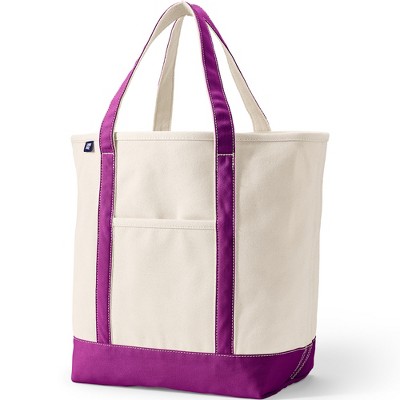 Lands' End Zip Top Canvas Tote Bag