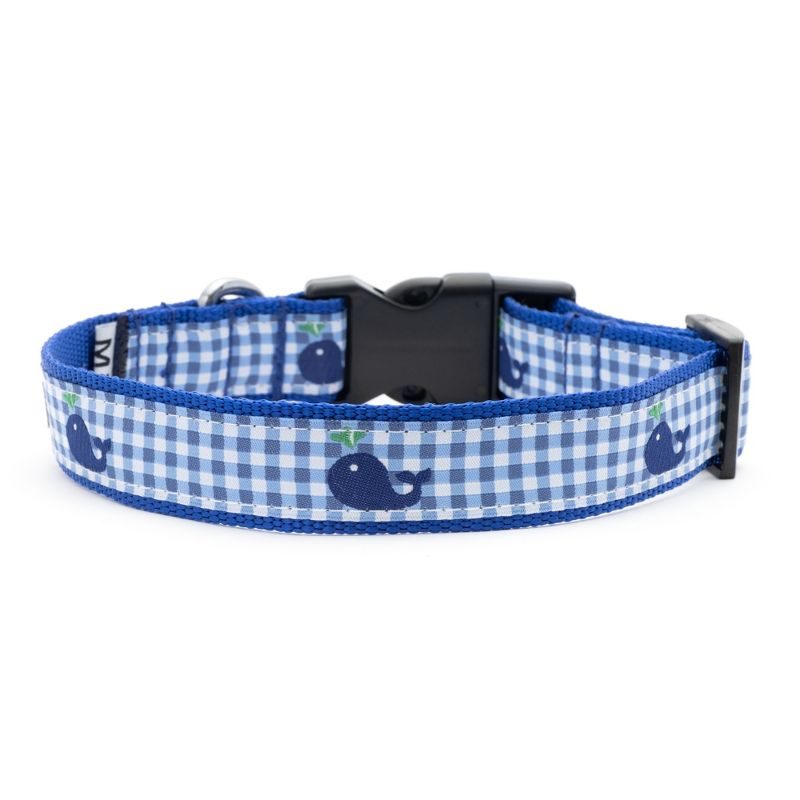 The Worthy Dog Gingham Whales Dog Collar, 2 of 6