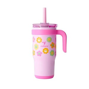 Coldee Kids Tumbler with Spill-Proof Straw & Handle. Insulated Stainless Steel 18 oz, Smiles - 1 of 4